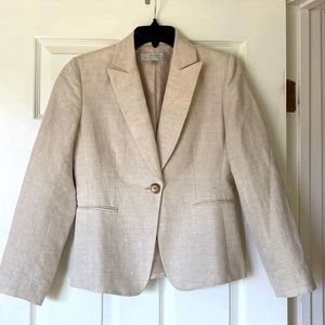Tahari Oatmeal Colored Linen Blazer